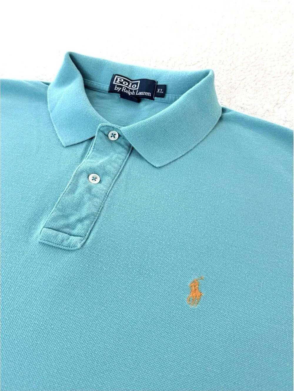 Polo Ralph Lauren Men’s XL Aqua Blue Mesh Polo Shirt Short Sleeve Pony Logo